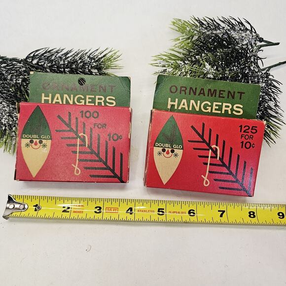 2 Vintage 1959 Doubl Glo Christmas Tree Ornament Hangers Hooks Original Boxes - Picture 11 of 12